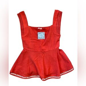 Entro Coral Sleeveless Peplum Top